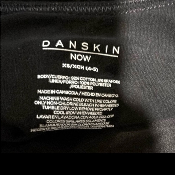 DANSKIN NOW EUC GIRLS BLACK BODY SUIT DANCE GYMNASTICS RECITAL WINTER SZ XS 4 5 - Picture 2 of 2